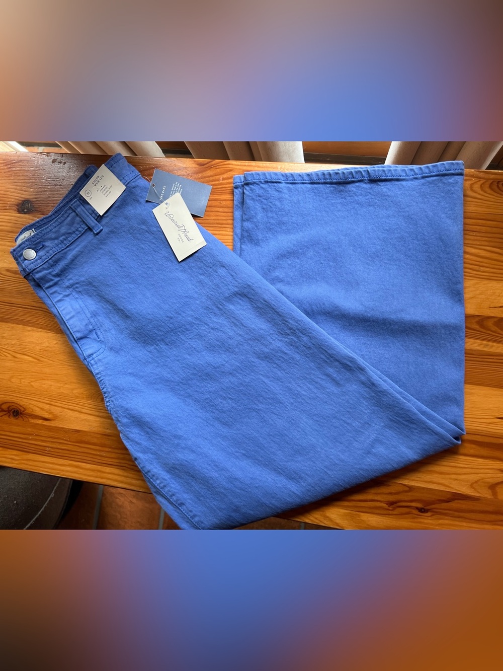 High-Rise Sailor Wide Leg Ankle Jeans - Blue size 2 and 12